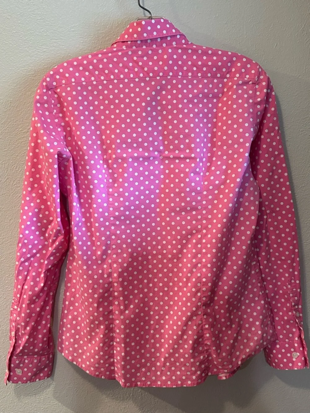 Lilly Pulitzer Pink White Polka Dot Button-Down Shirt Sz 8 - Picture 3 of 6